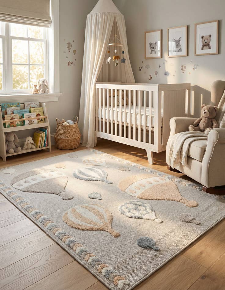 Detail image of 5' 3 x 8' Whimsy Kids Rug