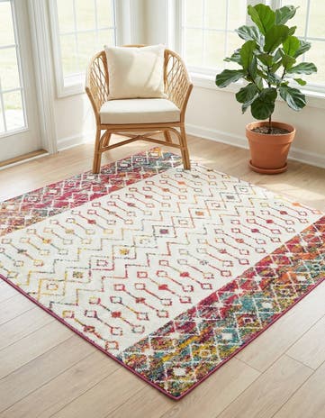 5' 3 x 5' 3 Moroccan Trellis Square Rug