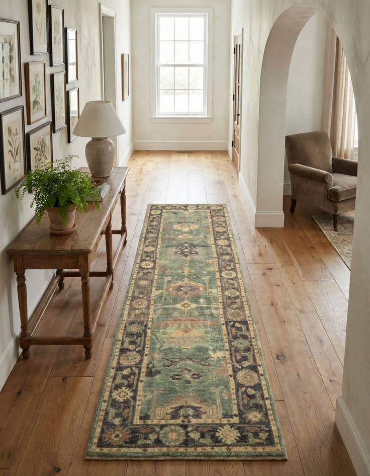 Detail image of 2' 8 x 9' 6 Hand Knotted Oushak Wool Runner Rug