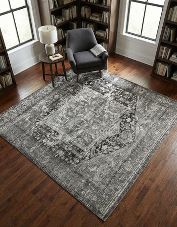 Steel Gray Medina Square Rug