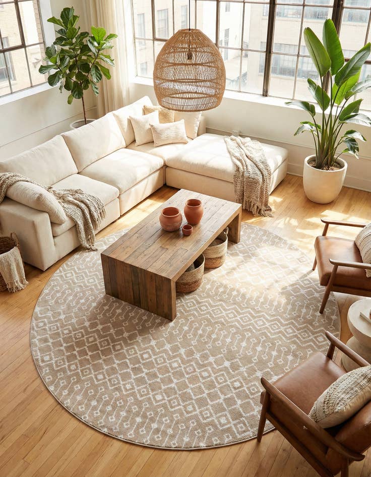 Detail image of 10' x 10' Kasbah Trellis Round Rug