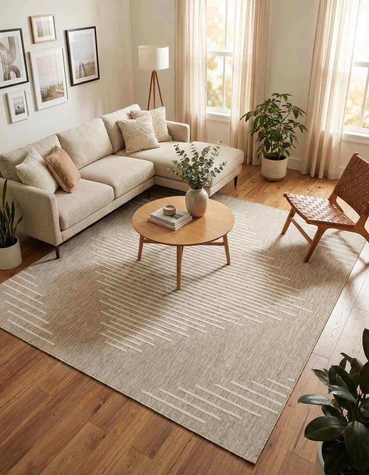 Detail image of 10' x 10' Washable Modern Indoor / Outdoor Square Rug