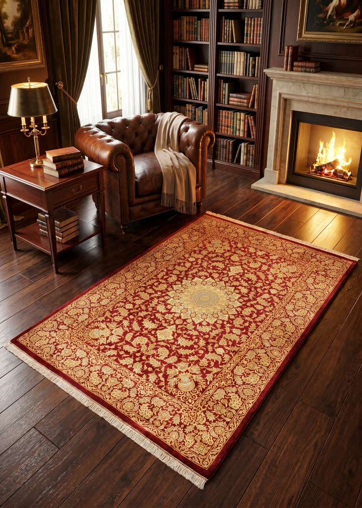 3' 3 x 4' 10 Ghom Silk Rug