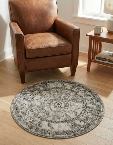 Gray Vista Round Rug