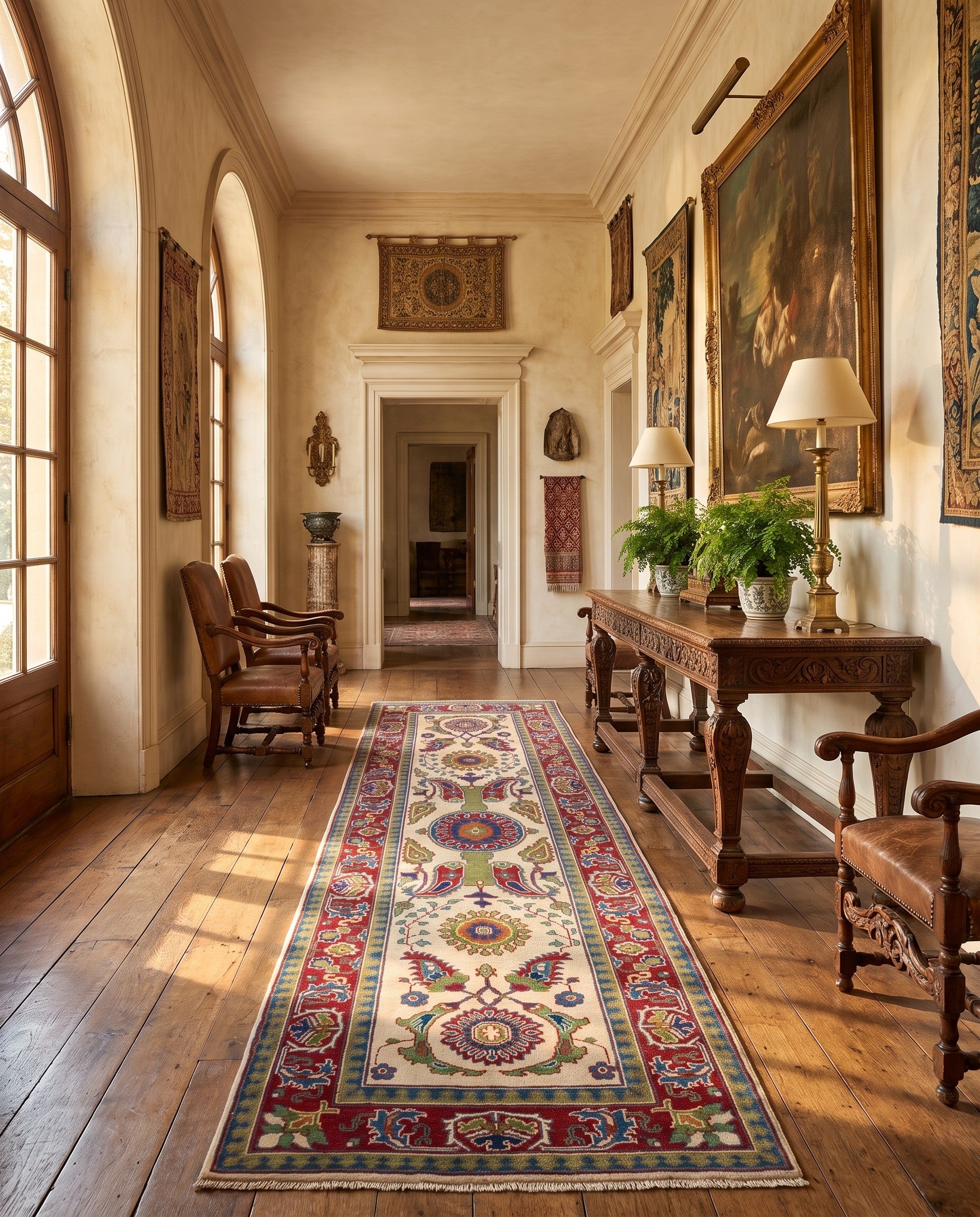90cm x 300cm Hand Knotted Kazak Runner Rug