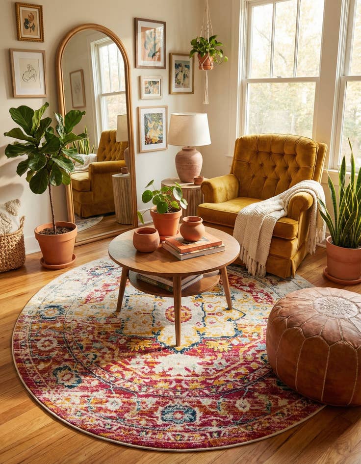 Detail image of 7' 10 x 7' 10 Madeline Vintage Round Rug