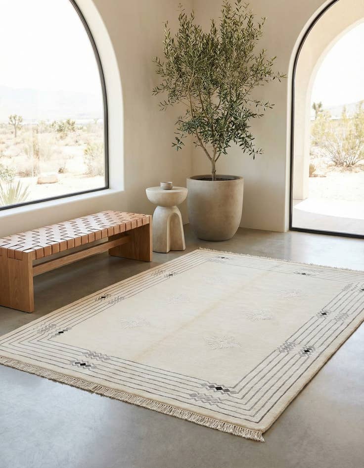 Detail image of 4' 10 x 6' 8 Hand Knotted Darya Wool Rug