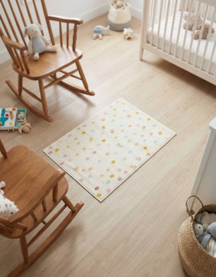 Detail image of 2' 2 x 2' 11 Polka Dot Whimsy Kids Rug