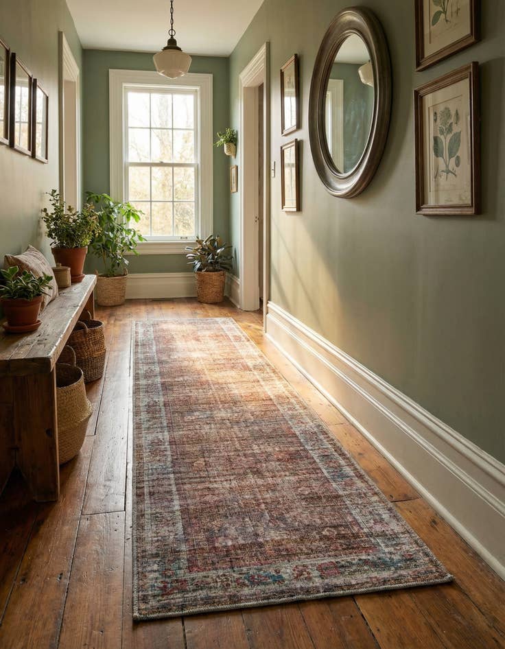 Detail image of 2' 7 x 12'  Washable Nostalgia Runner Rug