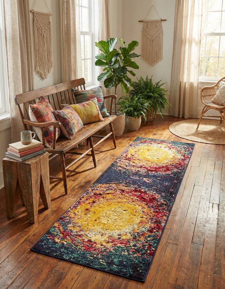 Detail image of 2' 2 x 6' 9 Washable Hyacinth Runner Rug