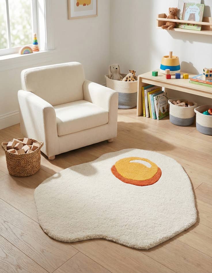 Detail image of 3' 1 x 3' 1 Playtime Kids Wool Freeform Rug
