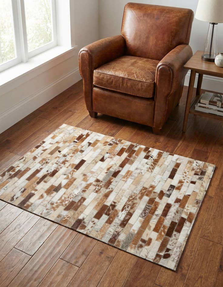Detail image of 2' x 3' Cowhide Leather Rug