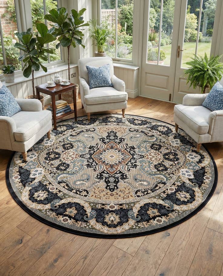Detail image of 10' x 10' Nain Design Round Rug