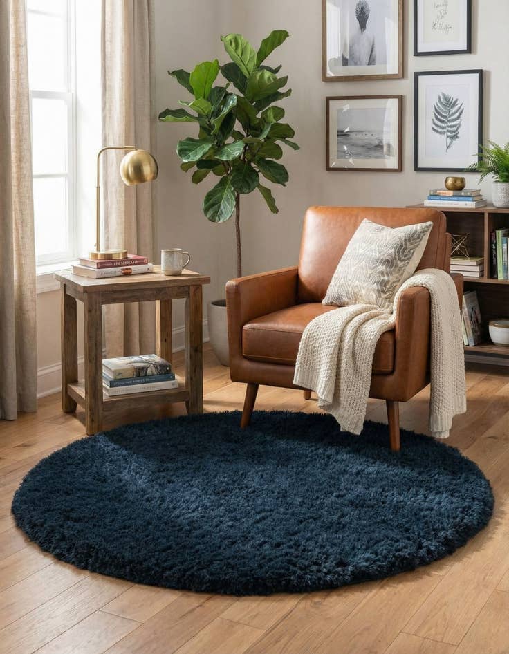 Detail image of 5' x 5' Infinity Shag Round Rug