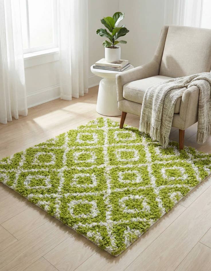 Detail image of 3' 3 x 3' 3 Lattice Shag Square Rug