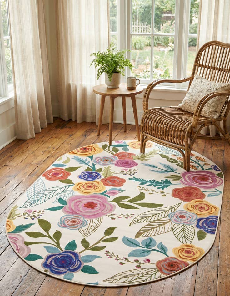 Detail image of 4' x 6' Blossom Oval Rug