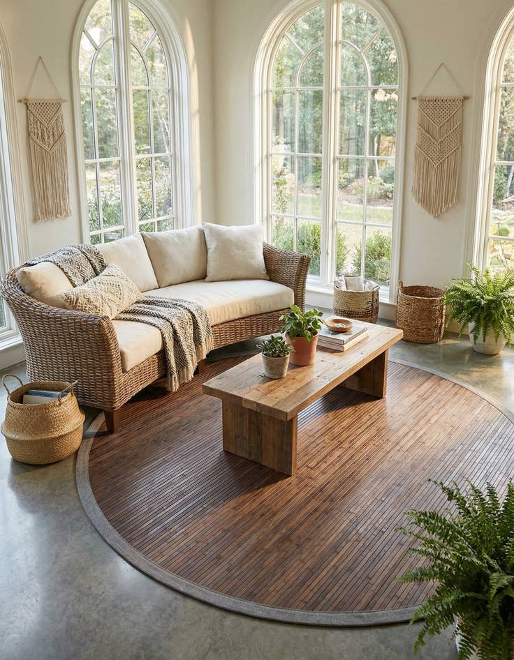 Detail image of 7' x 7' Bamboo Round Rug