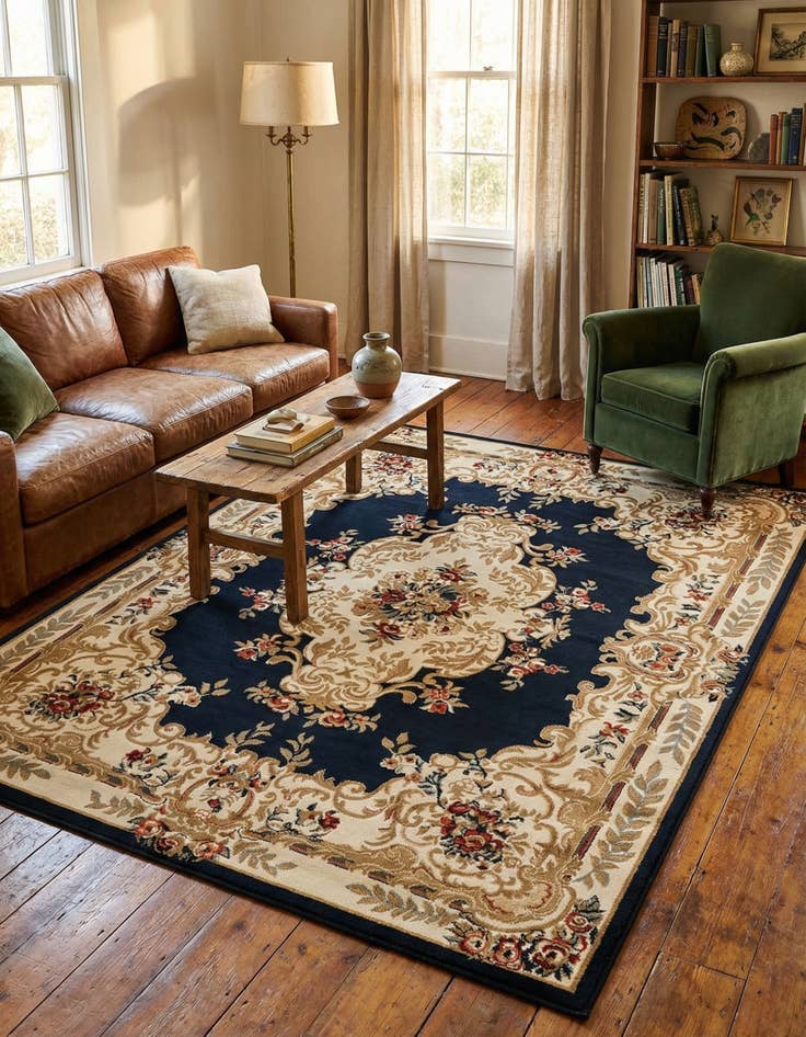 Detail image of 7' 10 x 10' Classic Aubusson Rug