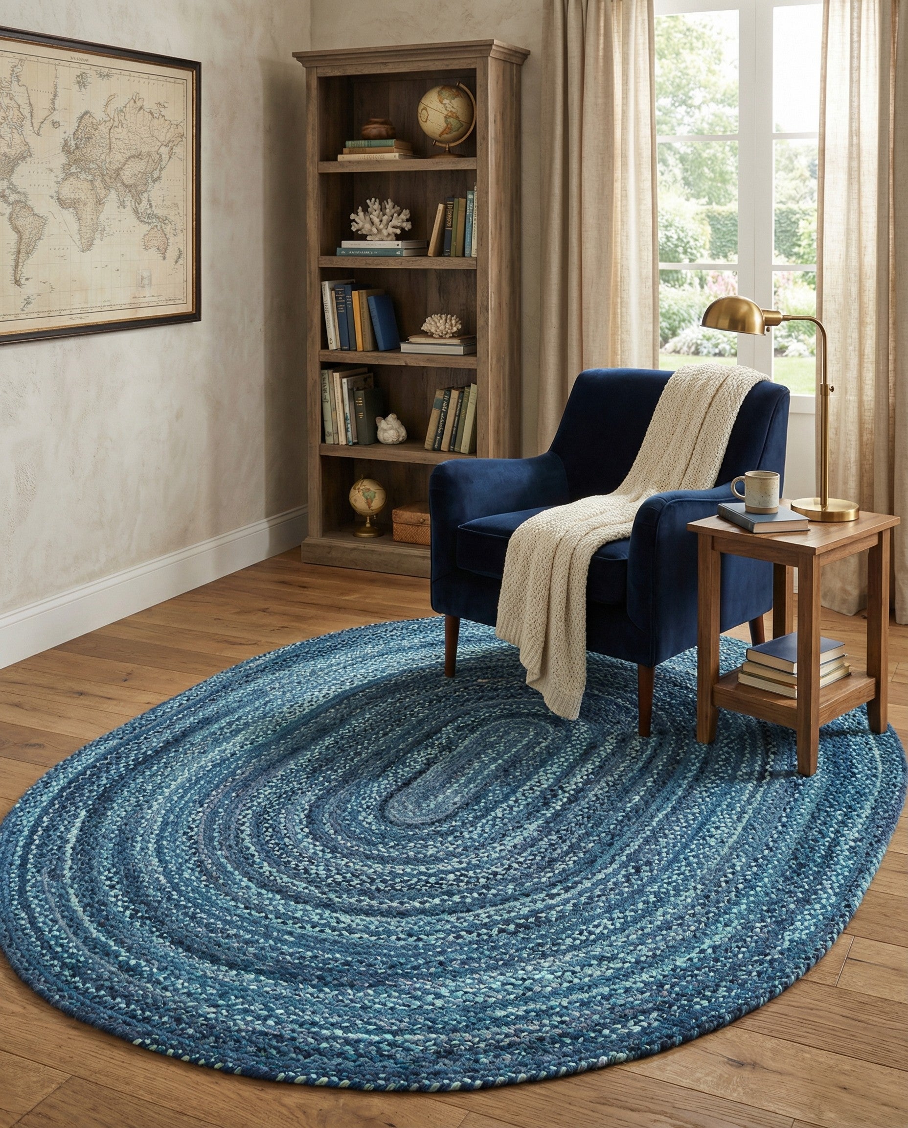 8' x 10' Handmade Braided Chindi Oval Rug