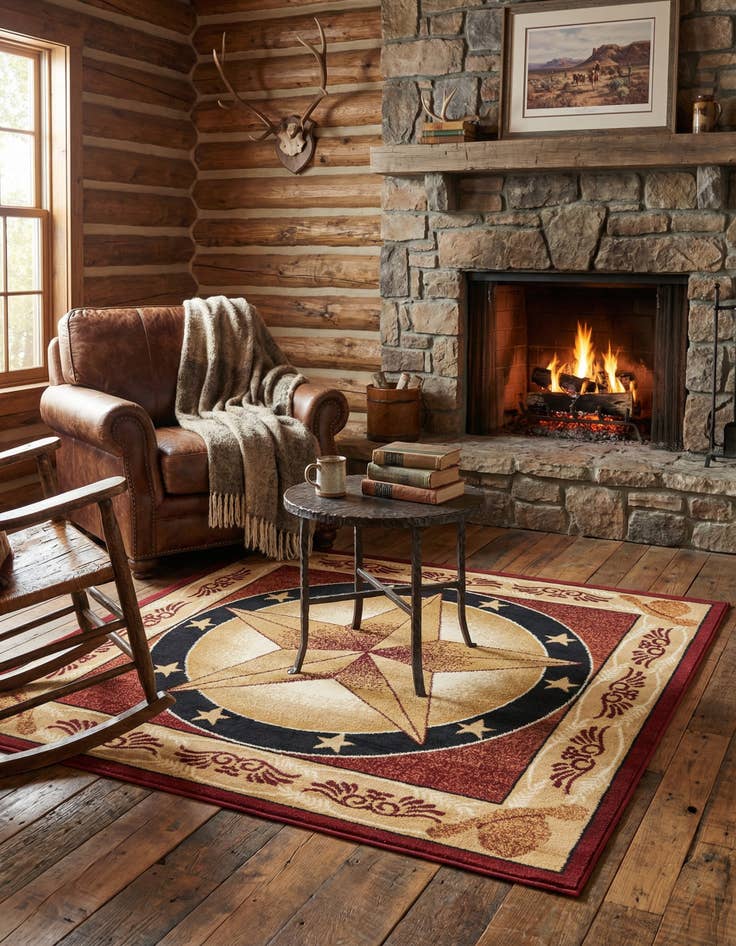 Detail image of 5' 3 x 5' 3 Pioneer Square Rug