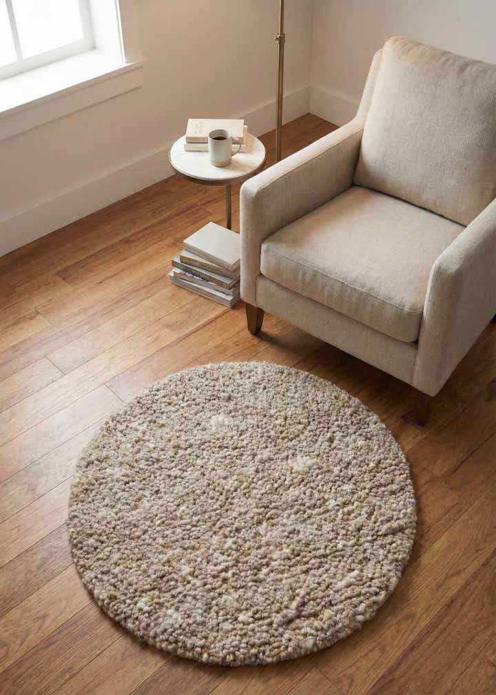 3' 1 x 3' 1 Hand Woven Haka Deluxe Shag Round Rug