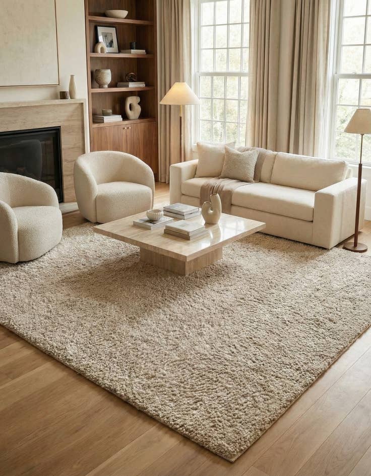 Detail image of 10' x 10' Haka Deluxe Shag Square Rug