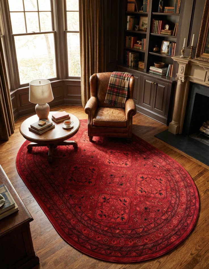 Detail image of 6' 1 x 9' Bokhara Oval Rug