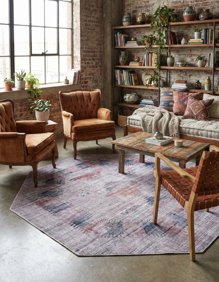 Detail image of 7' 10 x 7' 10  Washable Sisu Octagon Rug