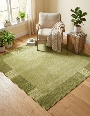 Light Green Angelica Square Rug