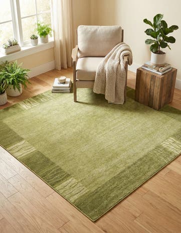 Light Green Angelica Square Rug