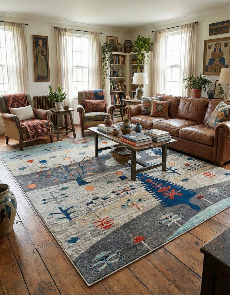 Detail image of 9' 10 x 9' 10 Washable Vivid Square Rug