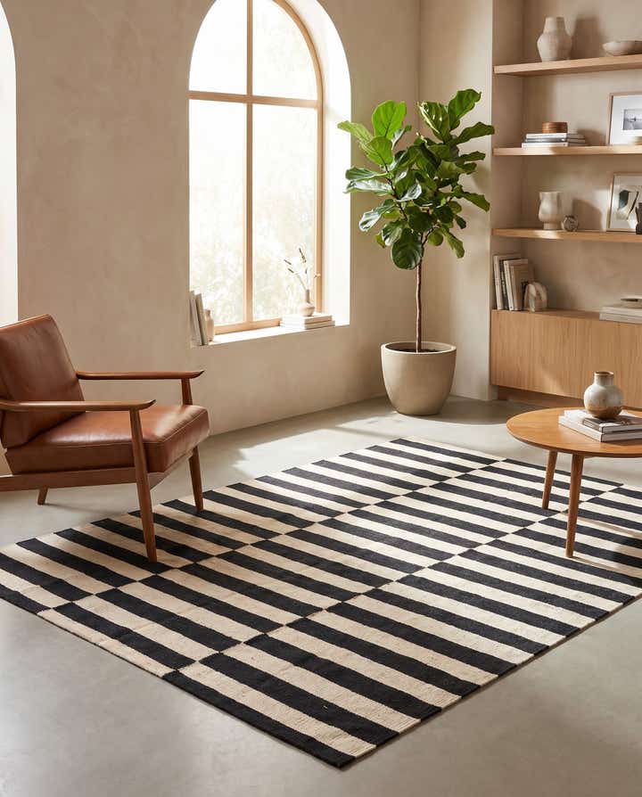 4' 2 x 5' 9 Hand Woven Kilim Modern Wool Rug