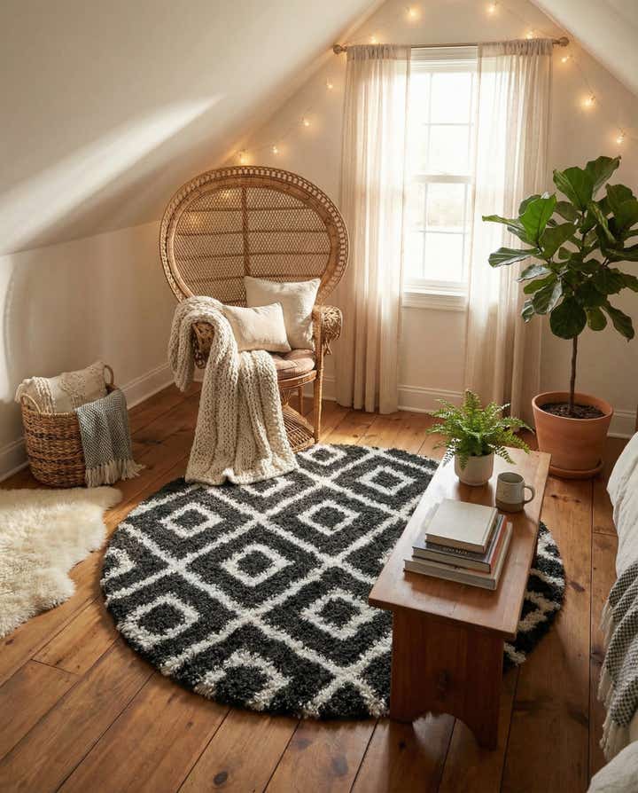 160cm x 160cm Lagom Shag Tapis Rond