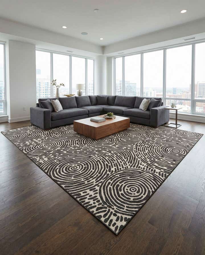13' x 13' Easy-Clean Modern Indoor / Outdoor Square Rug