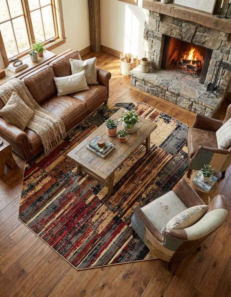 Detail image of 7' 10 x 7' 10 Saturn Octagon Rug