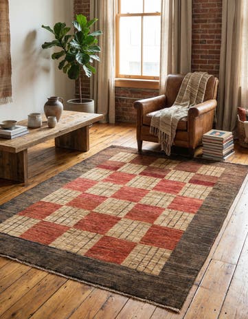 3' 11 x 5' 9 Hand Knotted Modern Ziegler Rug