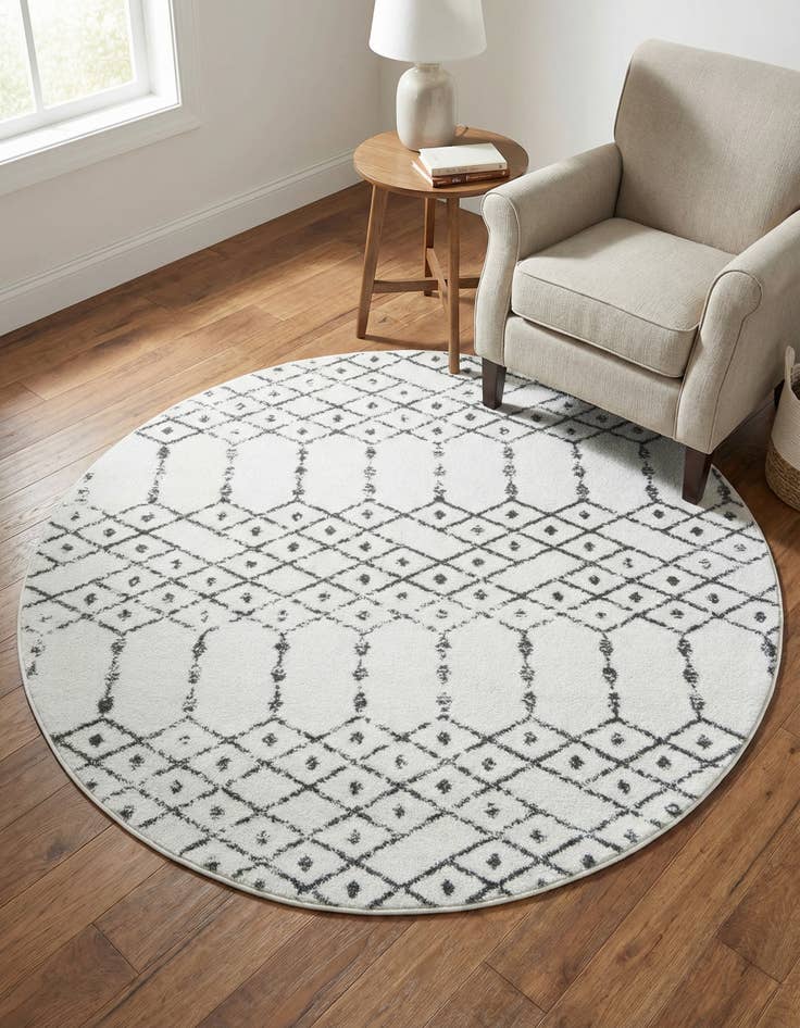 Detail image of 5' 3 x 5' 3 Paxon Trellis Round Rug