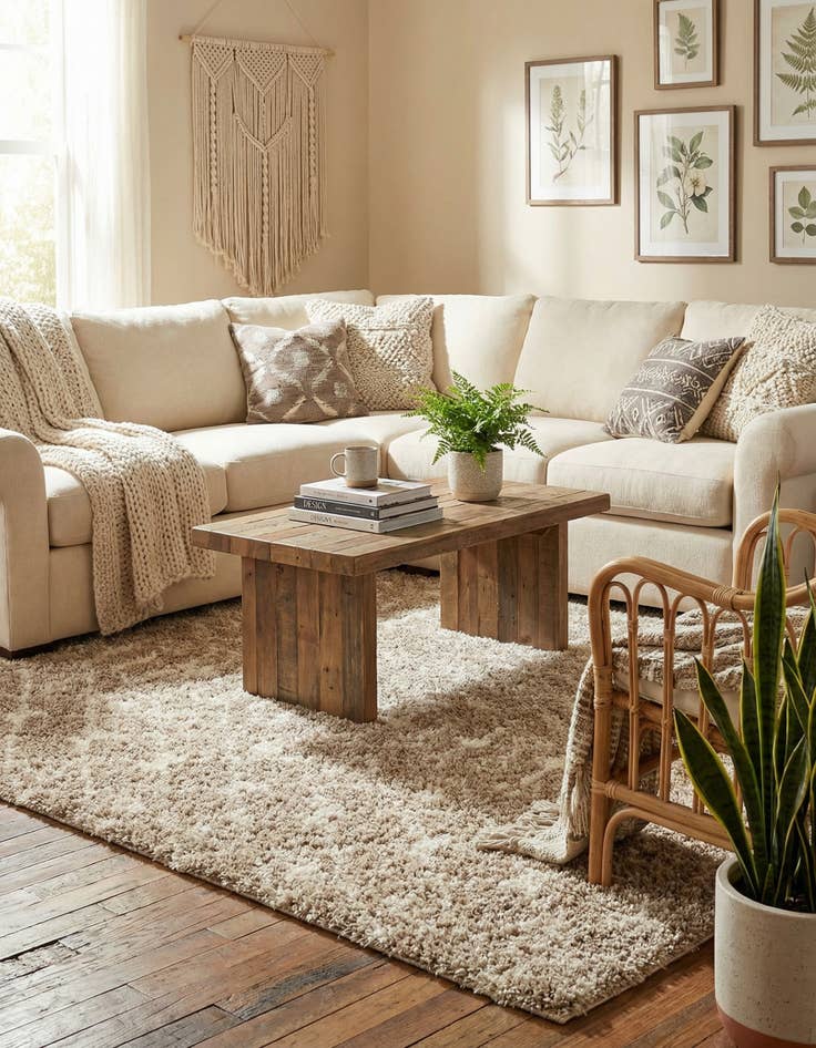 Detail image of 5' 3 x 8' Moroccan Trellis Shag Rug