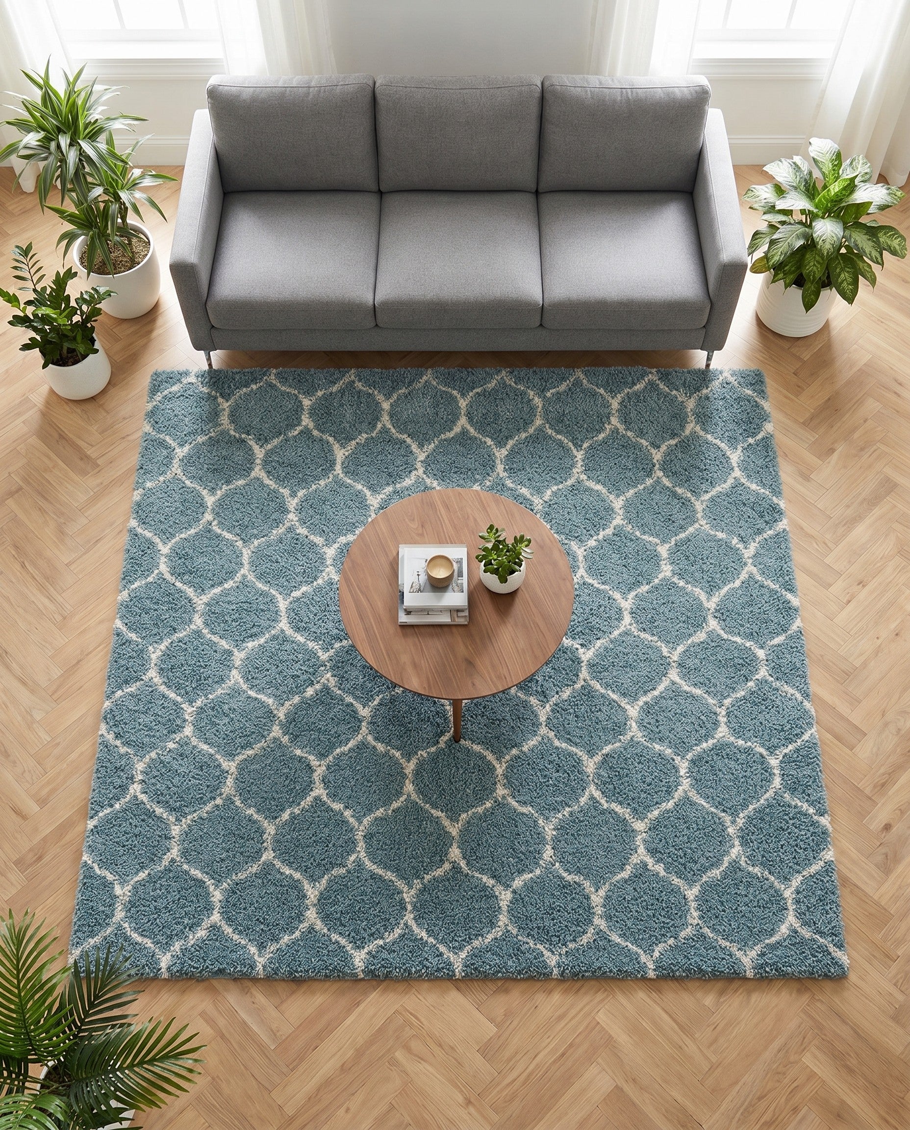 7' 10 x 7' 10 Lattice Shag Square Rug