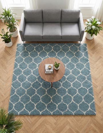 7' 10 x 7' 10 Lattice Shag Square Rug