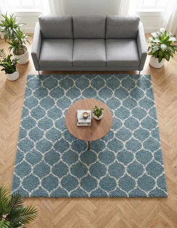 7' 10 x 7' 10 Lattice Shag Square Rug