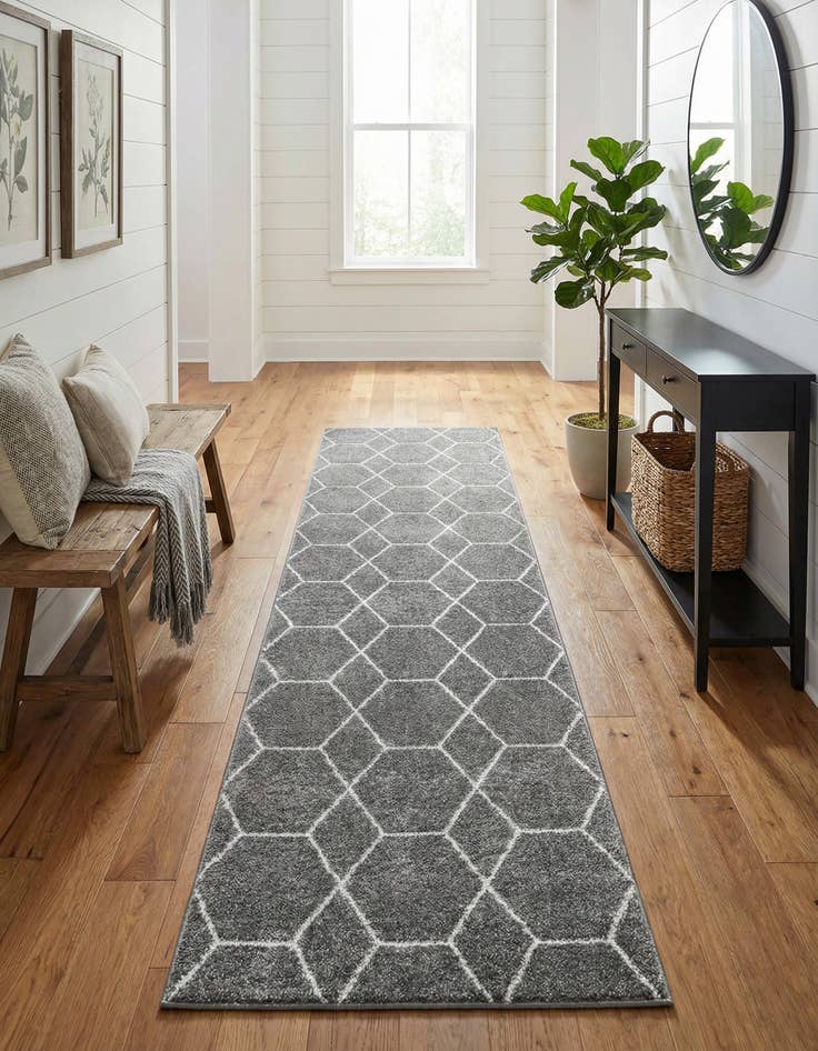 Detail image of 2' 7 x 12' Trellis Frieze Runner Rug