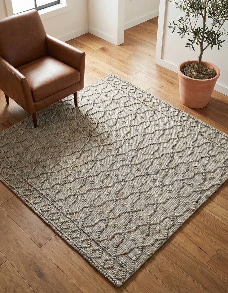 Detail image of 5' 3 x 5' 3 Hand Woven Larsa Jute Square Rug