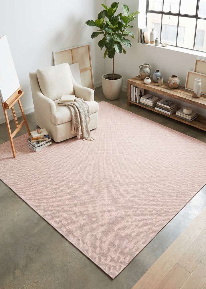 10' x 10' Hand Woven Geo Trellis Flatweave Square Rug