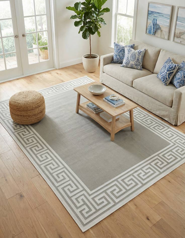 Detail image of 7' 10 x 10' Washable Coastal Indoor / Outdoor Rug