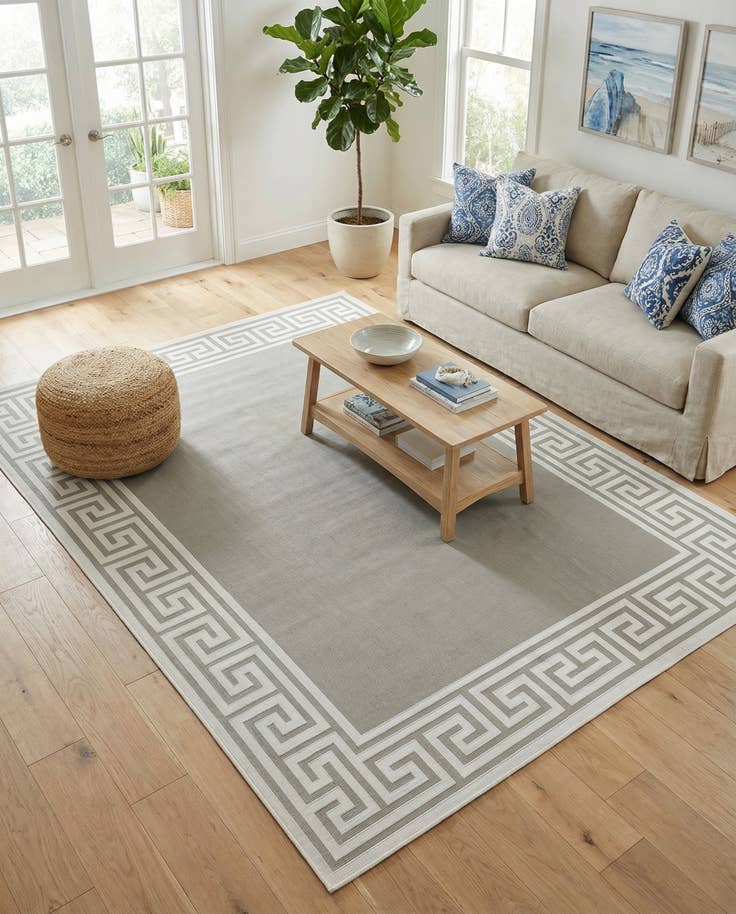 Detail image of 7' 10 x 10' Easy-Clean Coastal Indoor / Outdoor Rug