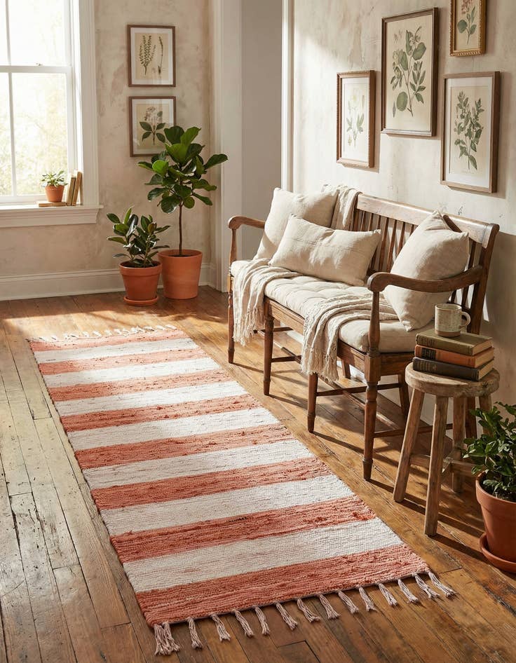 Detail image of 2' 2 x 6' 1 Hand Woven Chindi Rag Runner Rug