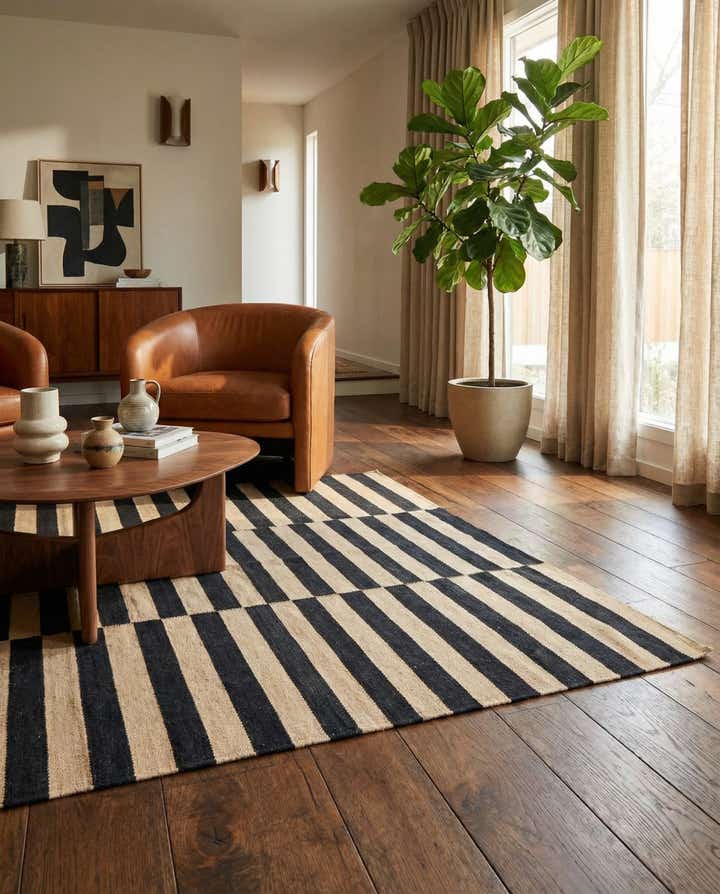 4' 2 x 5' 10 Hand Woven Kilim Modern Wool Rug