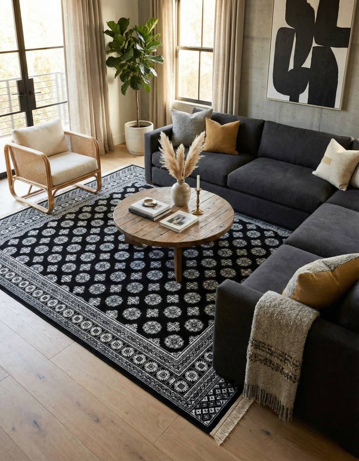 Detail image of 10' x 10' Bokhara Square Rug