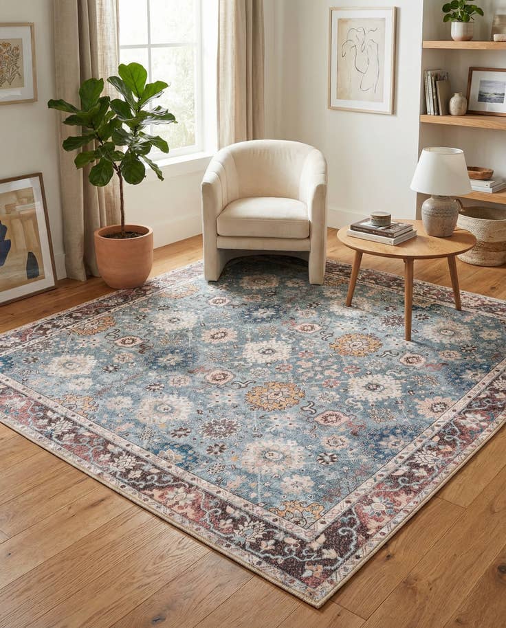 Detail image of 7' 10 x 7' 10 Washable Timeless Square Rug
